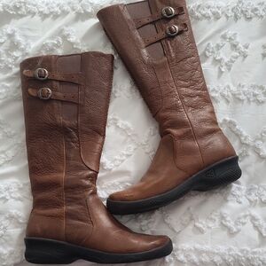 Brown Leather Knee-High Boots